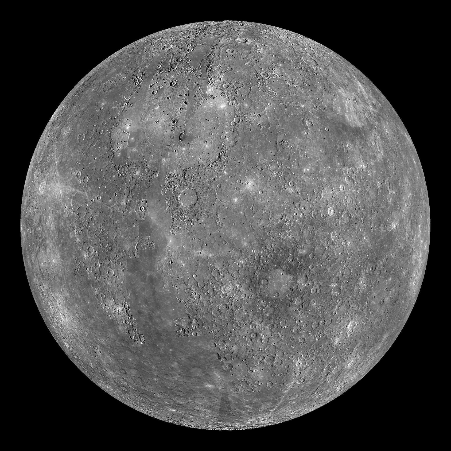 Mercury from MESSENGER. A large metallic world with a thin silicate shell.