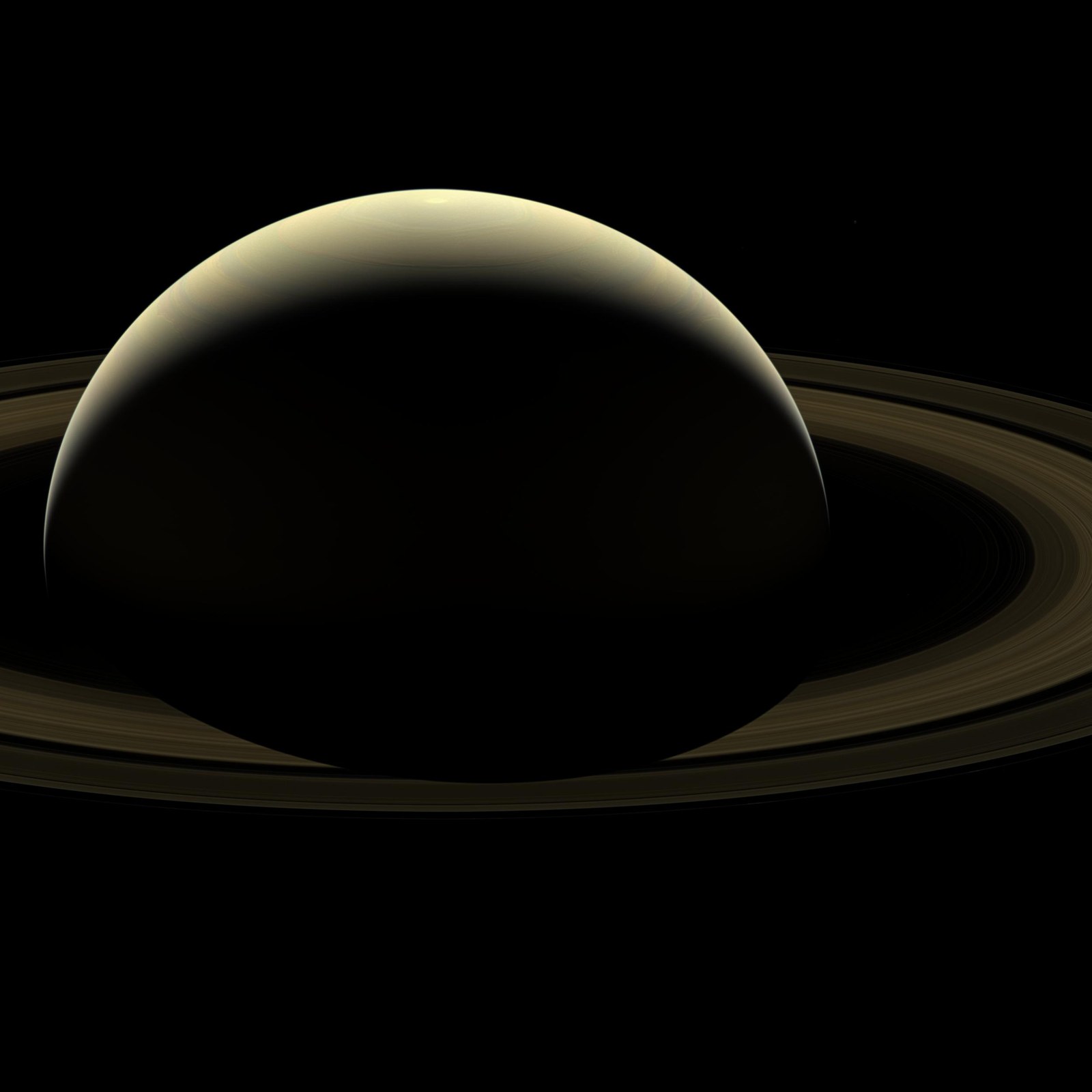 Saturn and the rings from Cassini’s last full portrait, cropped to the disk.